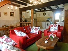 The bright, spacious living area